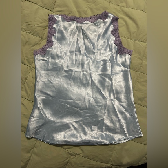 Dialogue Light Blue Top with Purple Lace SZ XS - Picture 3 of 3
